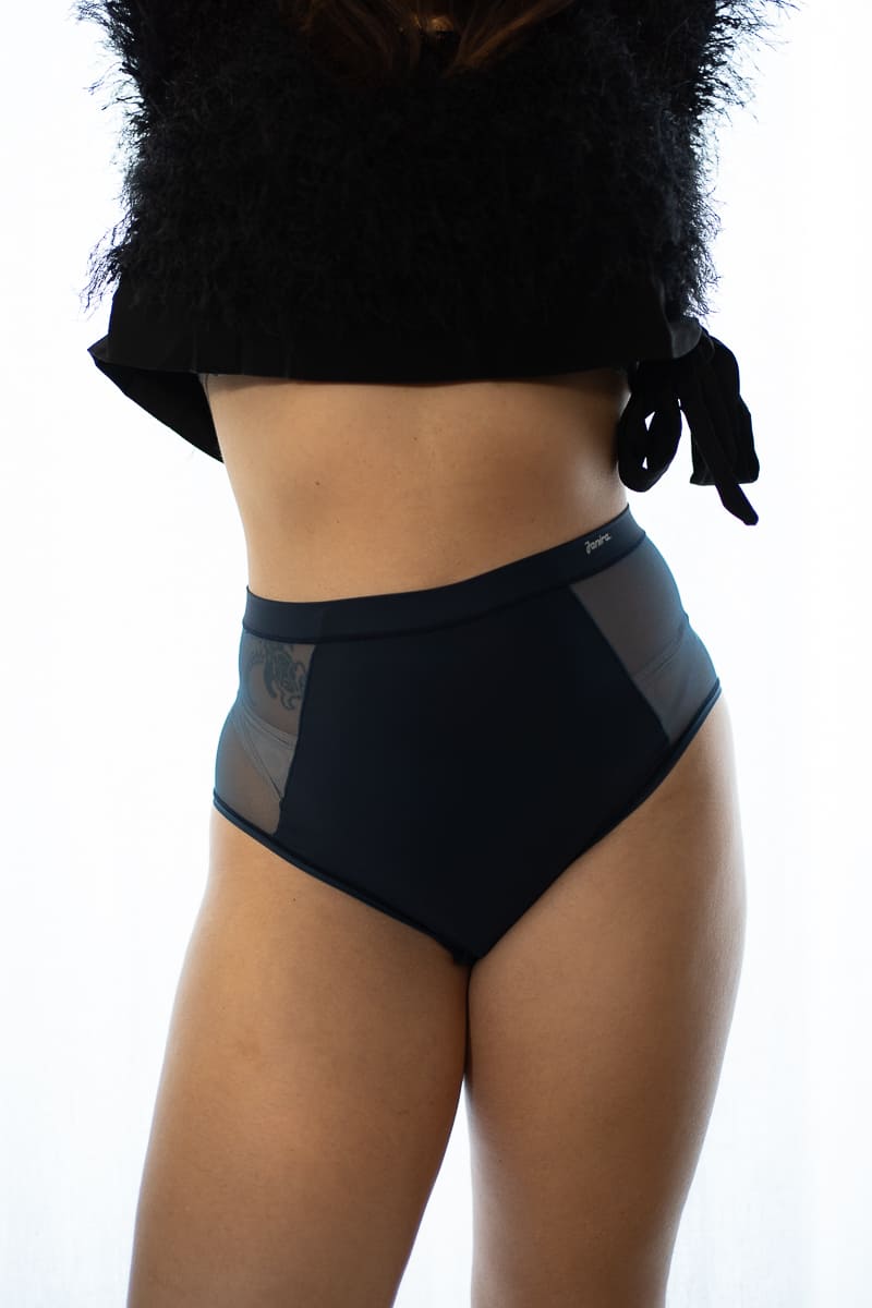 Culotte haute microfibre confort Subtile bleu nuit