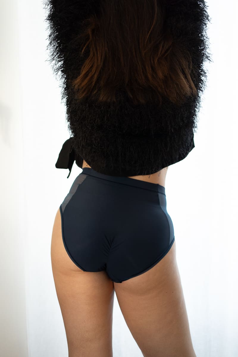 Culotte haute microfibre confort Subtile bleu nuit