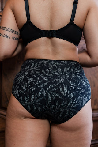 Culotte haute large microfibre noir