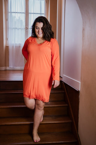 Chemise de nuit bien être Simply perfect orange safran