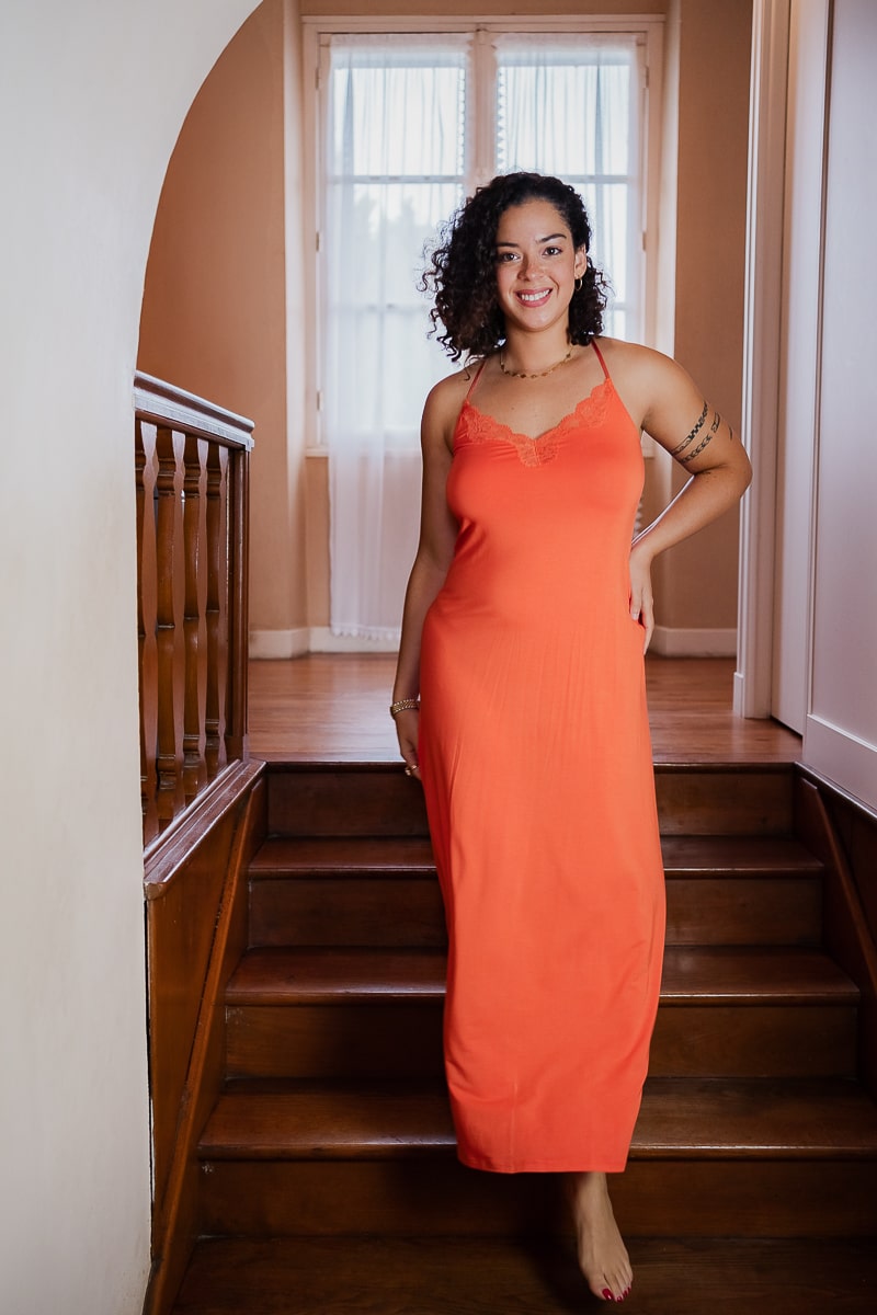 Robe de nuit longue  Simply perfect orange safran