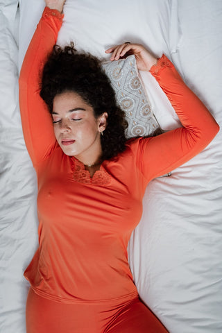 Tee-shirt manche longueSIMPLY PERFECT Antigel Orange safran