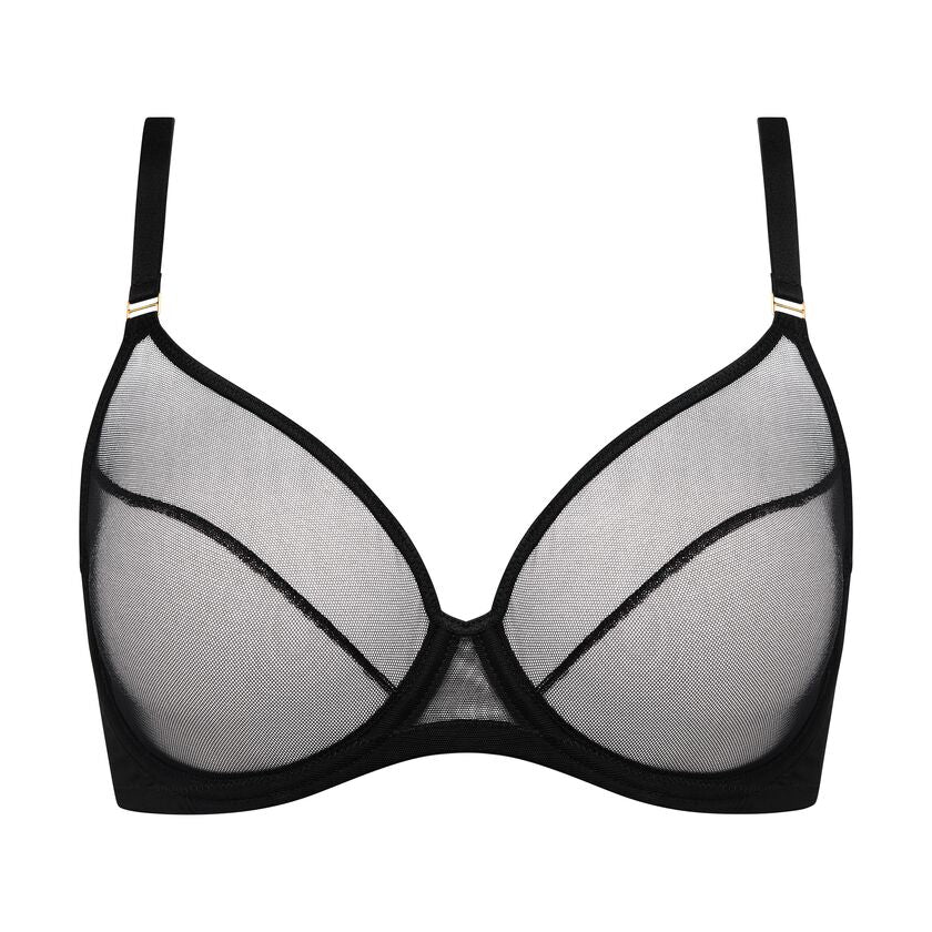 Soutien-gorge emboitant transparent noir Tegla