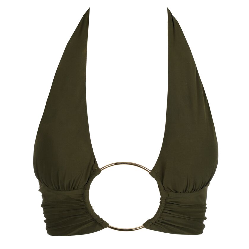 Haut de maillot de bain Triangle Lita olive green