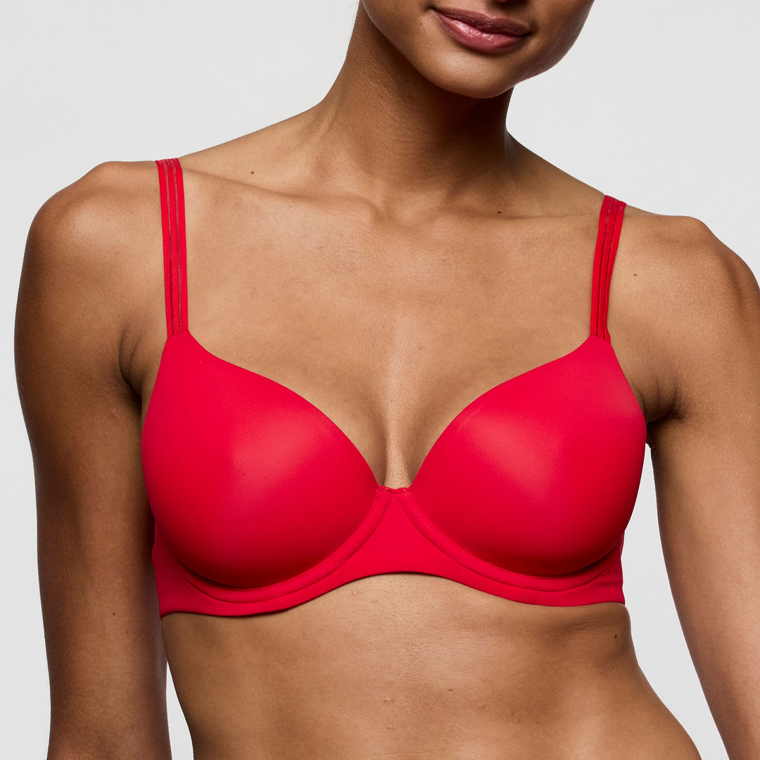 Soutien-gorge coque forme coeur Louie rouge