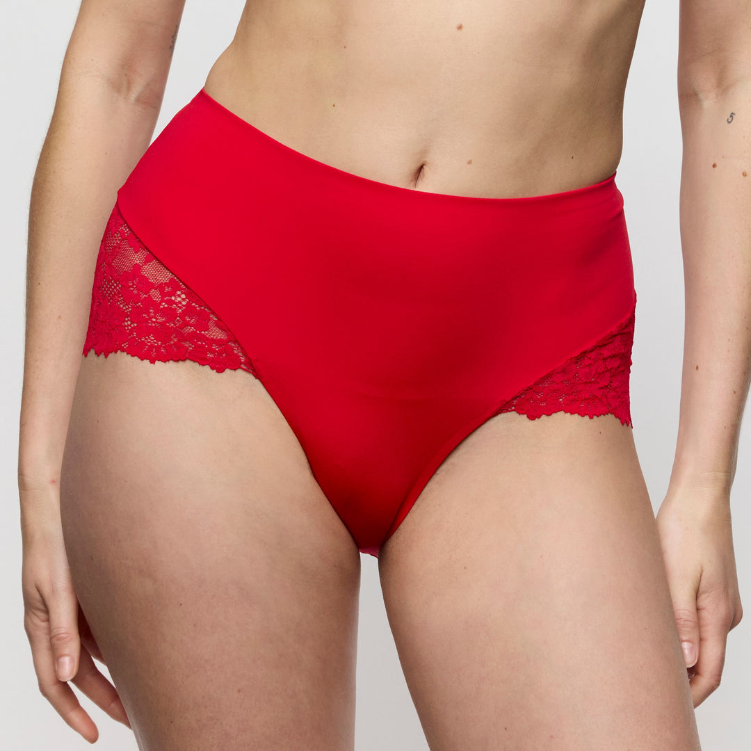 Slip haut Soft Studio rouge dentelle