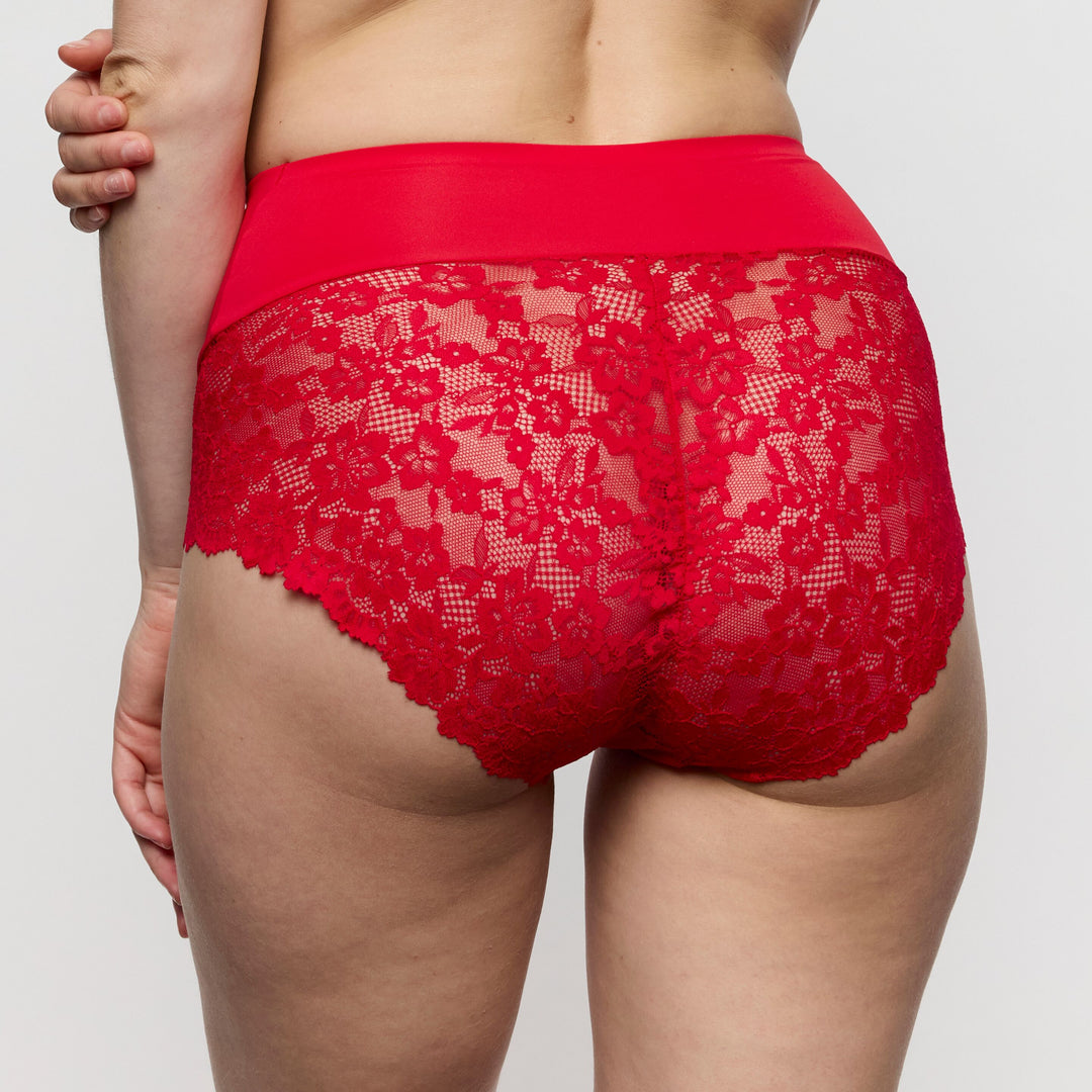 Slip haut Soft Studio rouge dentelle
