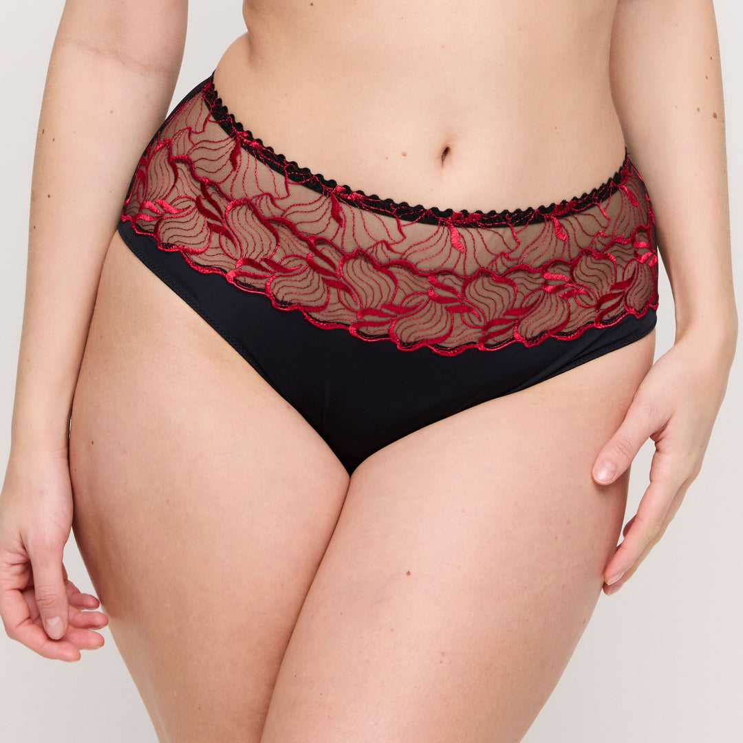 Slip Taille Haute Springdale Black rose