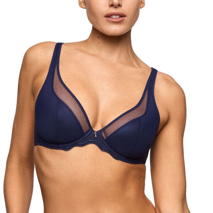 Soutien-gorge Linaa  demie mousse plongeant evenin blue