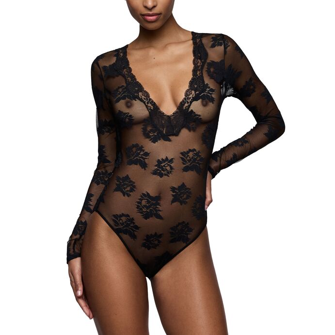 Body fleurie noir Mayela