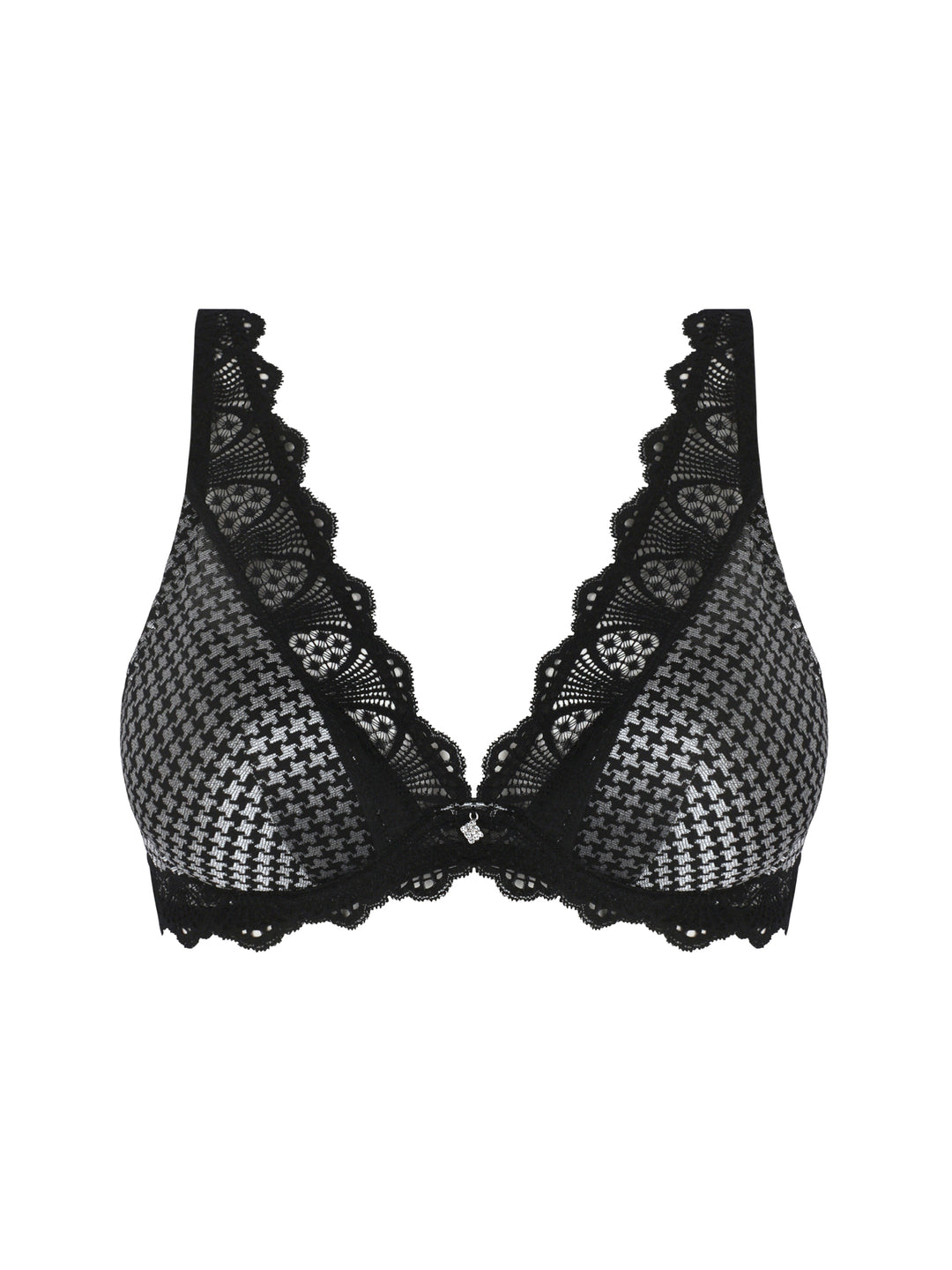 Soutien-gorge plunge demie mousse Icone Business pied de poule