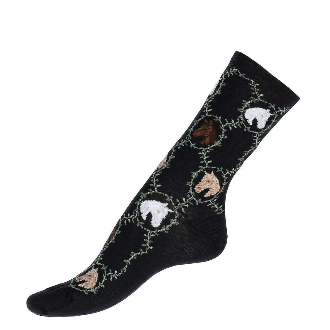 Chaussette coton cheveaux Noir
