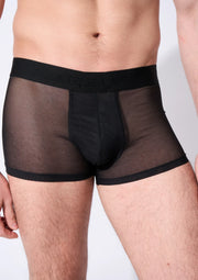 Boxer homme noir résille