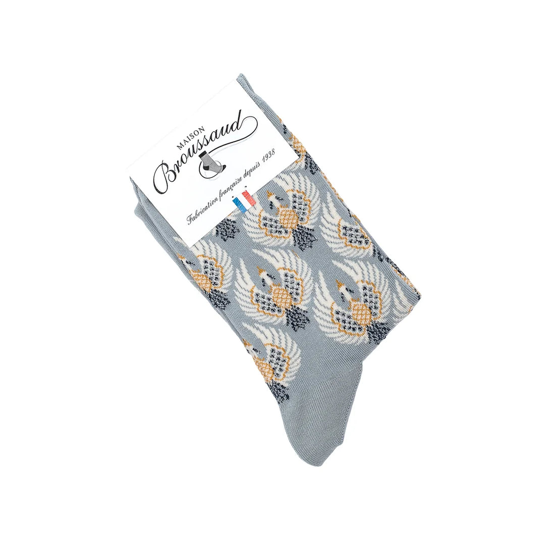 Les oies sauvages - chaussettes femme - coton gris