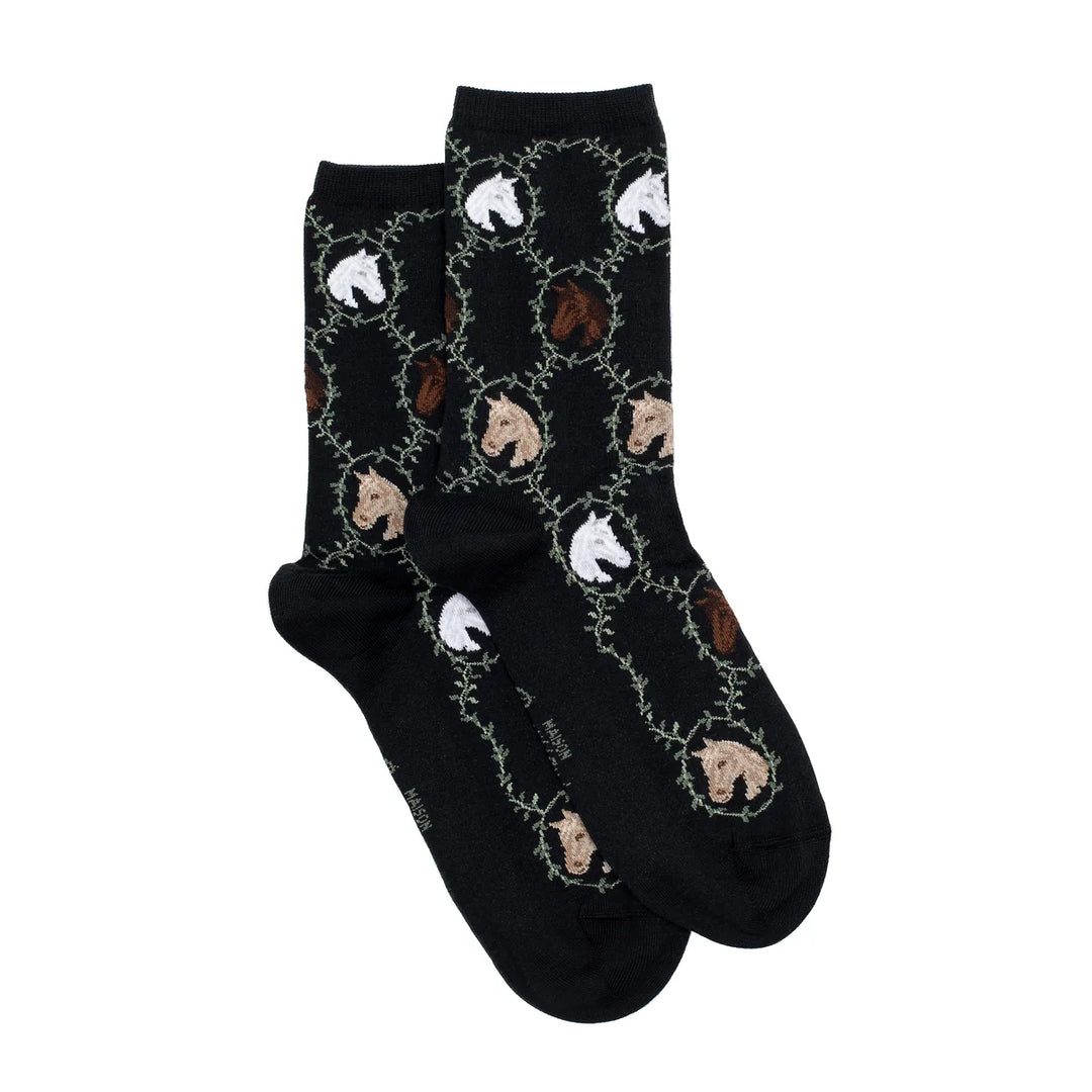 Chaussette coton cheveaux Noir