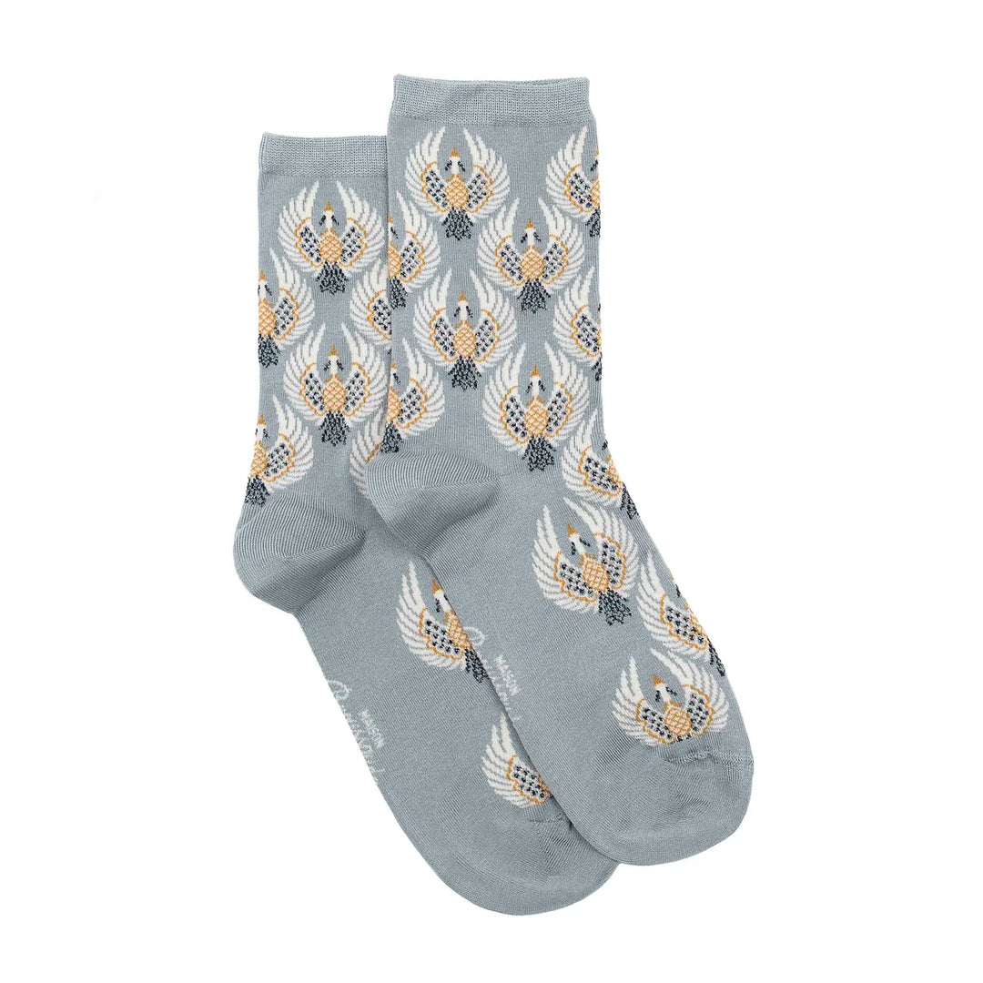 Les oies sauvages - chaussettes femme - coton gris