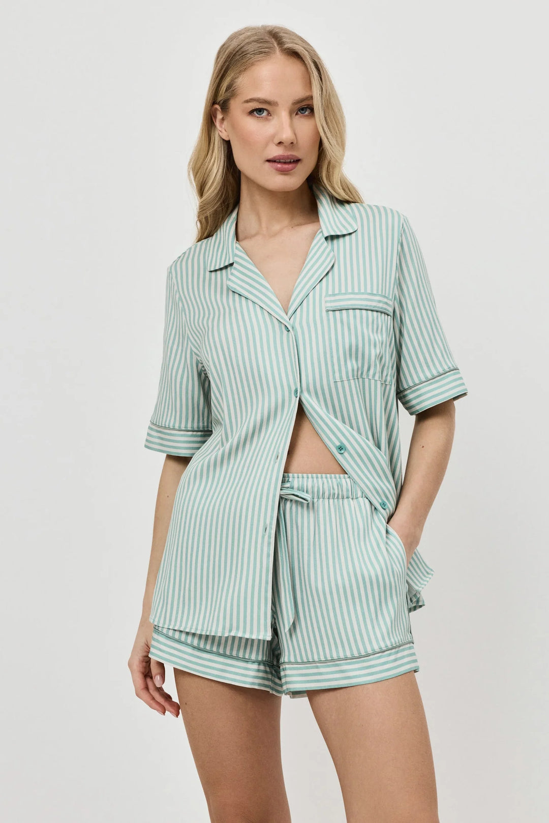 Pyjama short Rayé Moss