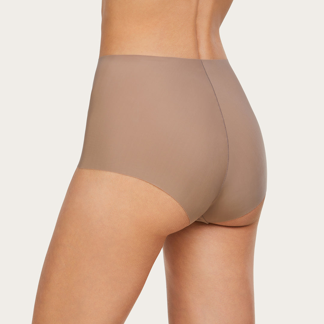 Short taille haute microfibre – Invisible seconde peau Taupe
