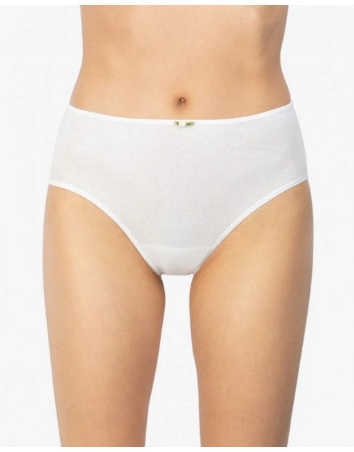 Culotte haute blanche coton noeud 3267