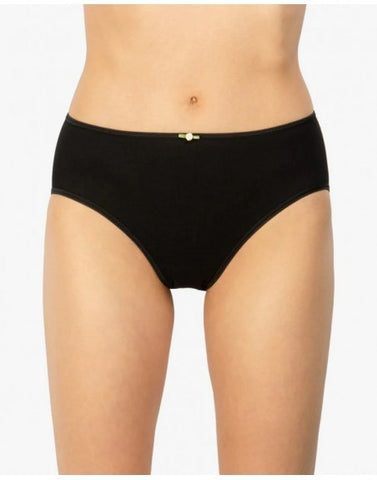 Culotte haute noir coton noeud