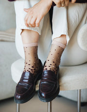 Chaussette transparente Nakameguro Bordeaux