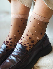 Chaussette transparente Nakameguro Bordeaux