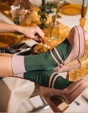 Chaussette paillette verte Samba