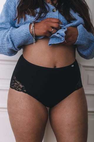 Culotte haute couleur noir