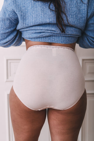 Culotte haute + coton pétale bande imprimée
