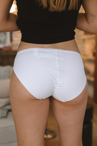 Slip taille basse skin coton BLANC