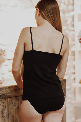 Débardeur coton soutien-gorge Esencial Noir