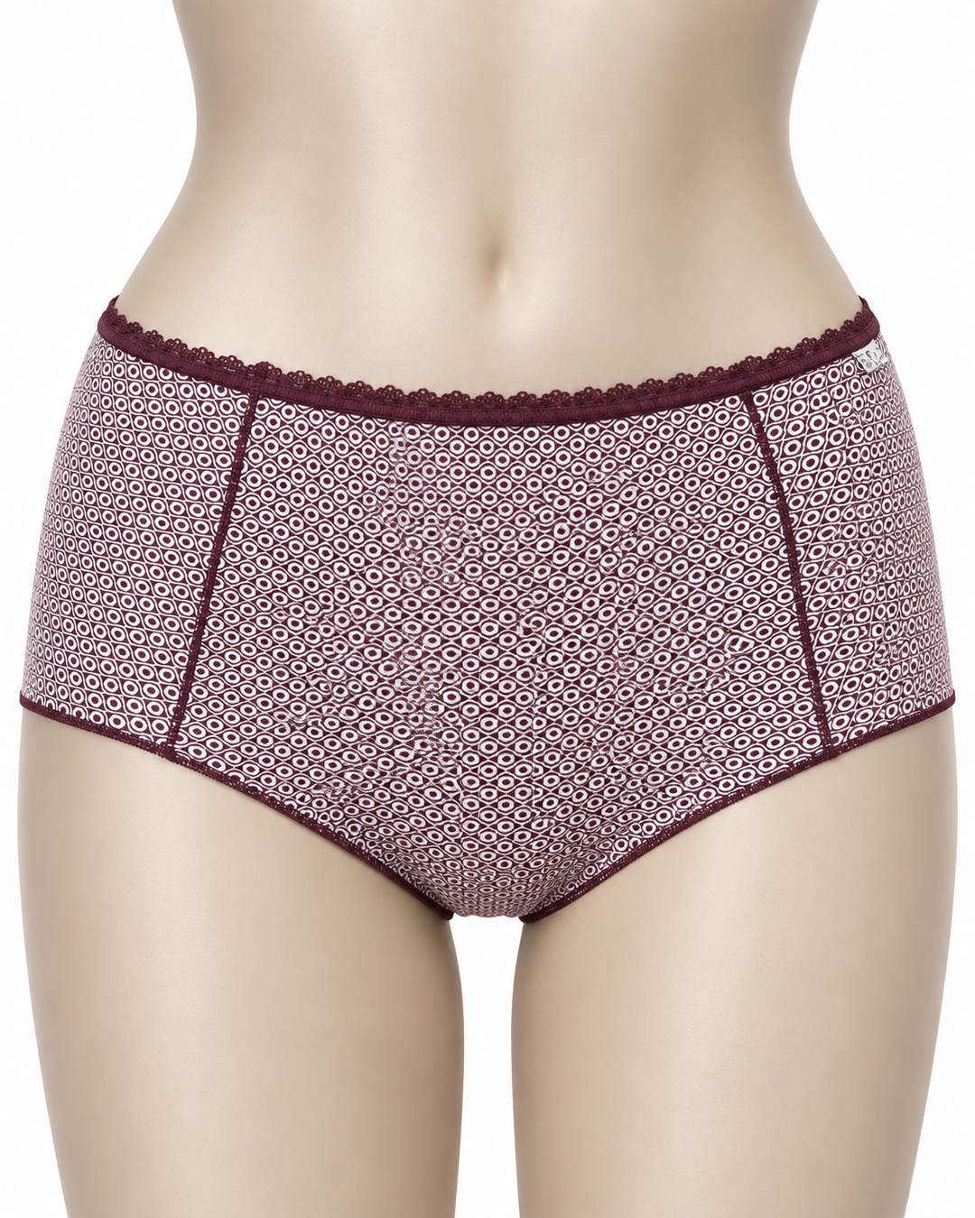 Culotte haute coton Bordeaux - 37113