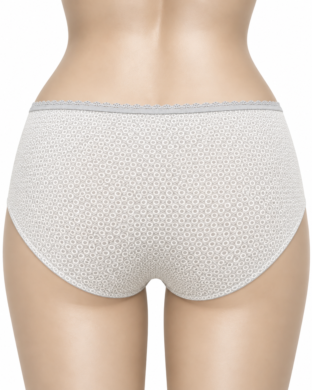 Culotte haute coton gris clair - 32113