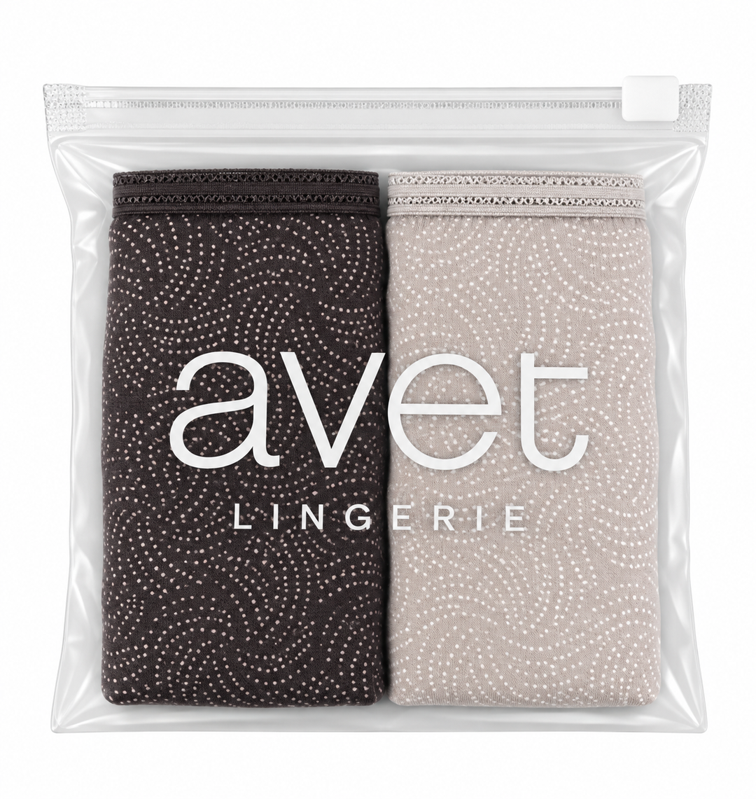 Lot de 2 slips taille haute grenat et chair - 256