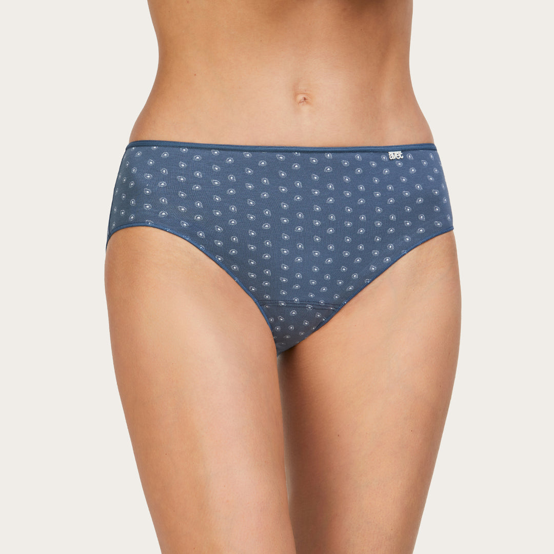 Slip haut Duo Avet – Lot de 2 culottes en coton Bleu Jeans
