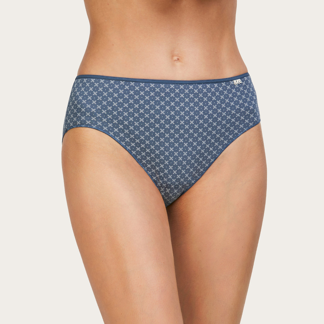 Slip haut Duo Avet – Lot de 2 culottes en coton Bleu Jeans