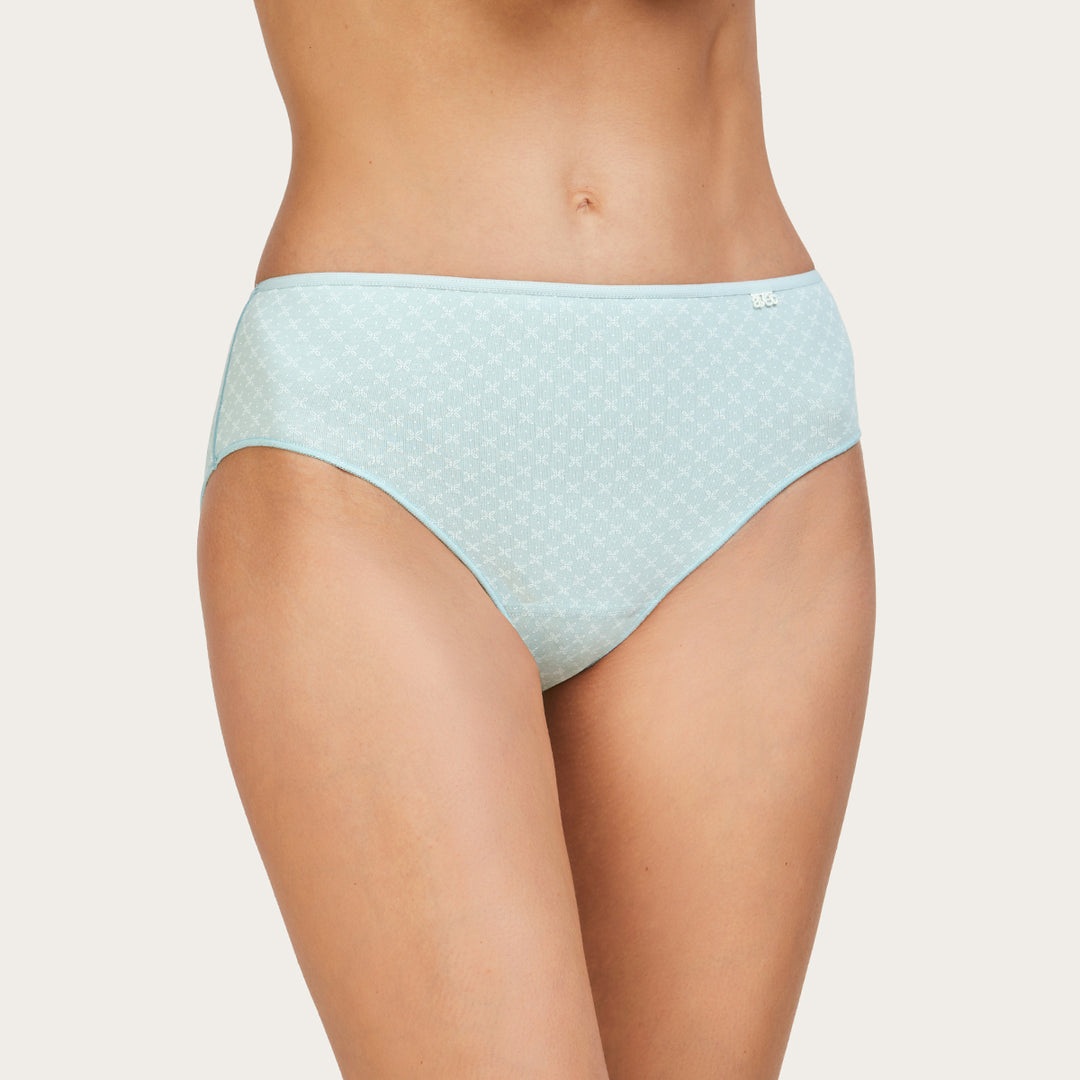 Slip haut Duo Avet – Lot de 2 culottes en coton bleu ciel