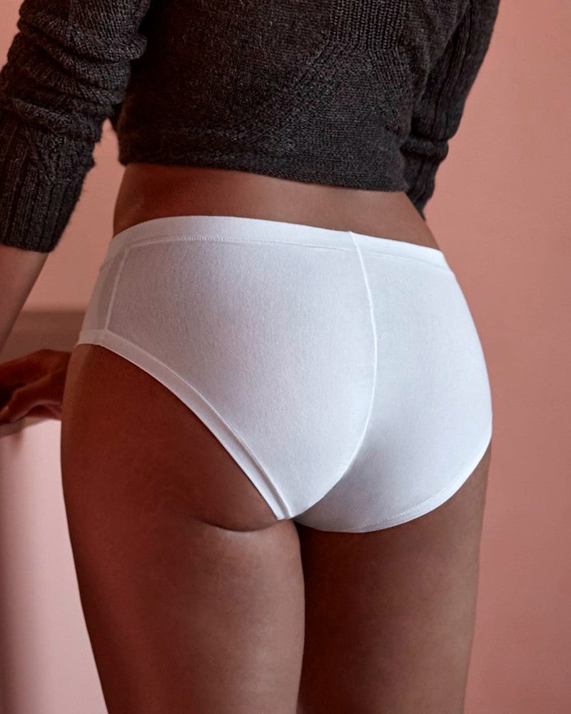 Culotte taille basse Flexi Adapt coton blanche