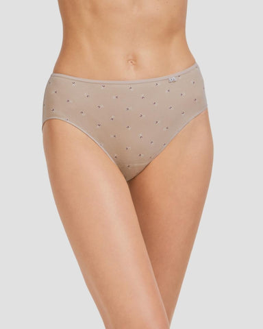 Culotte haute Coton nude imprimé