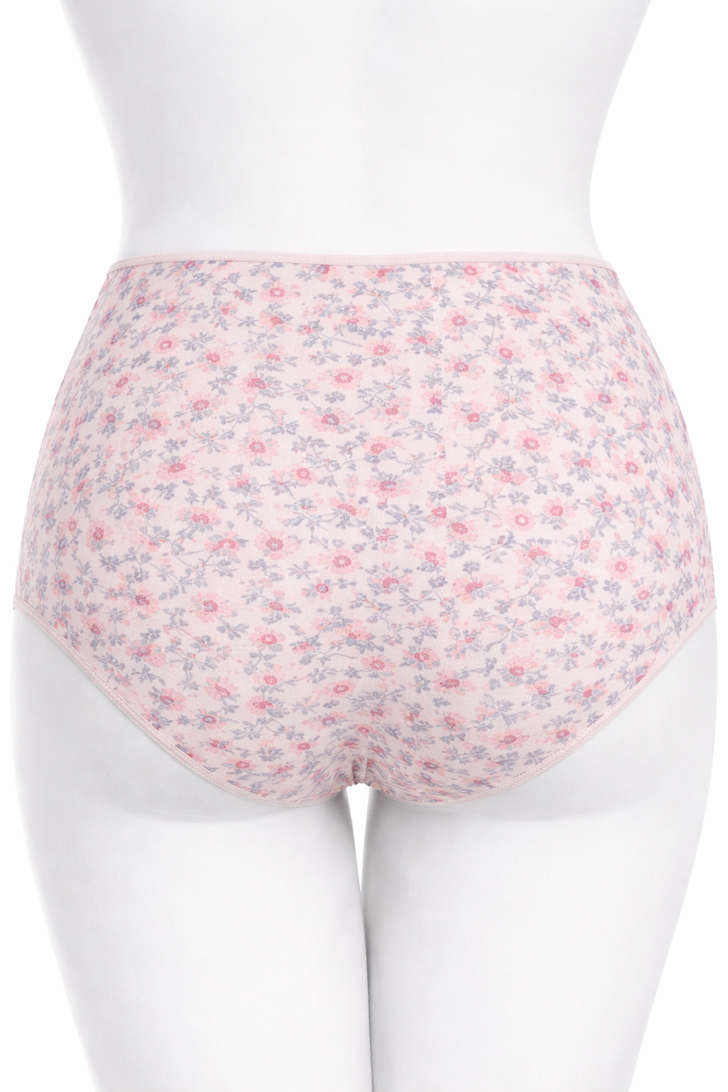 Slip haut large fleuri rose
