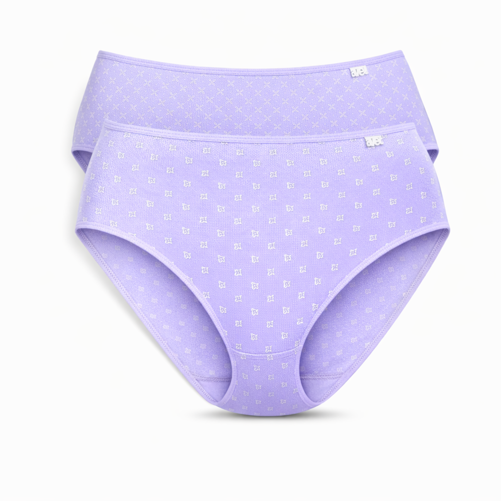 Slip haut Duo Avet – Lot de 2 culottes en coton Lilas