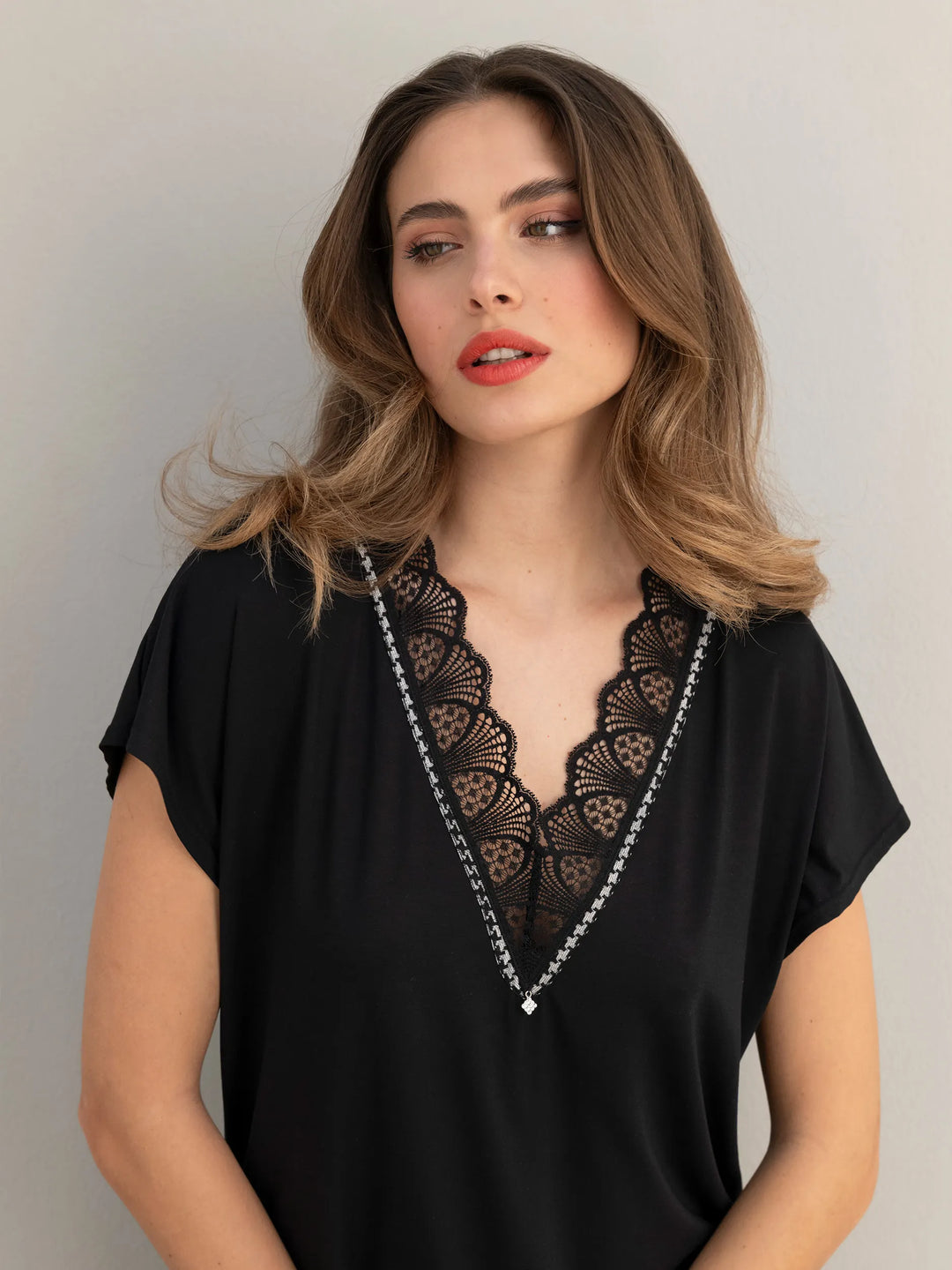 Chemise de nuit Icone business pied de poule