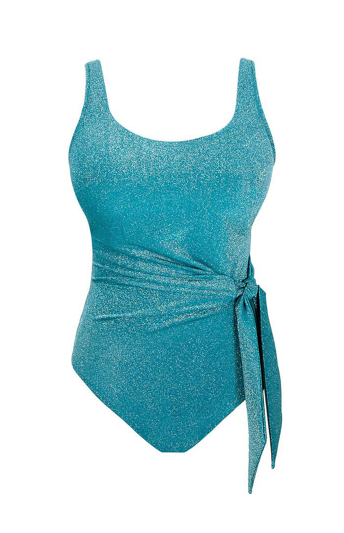 Maillot de bain une pièce Sparkle bleu paillette
