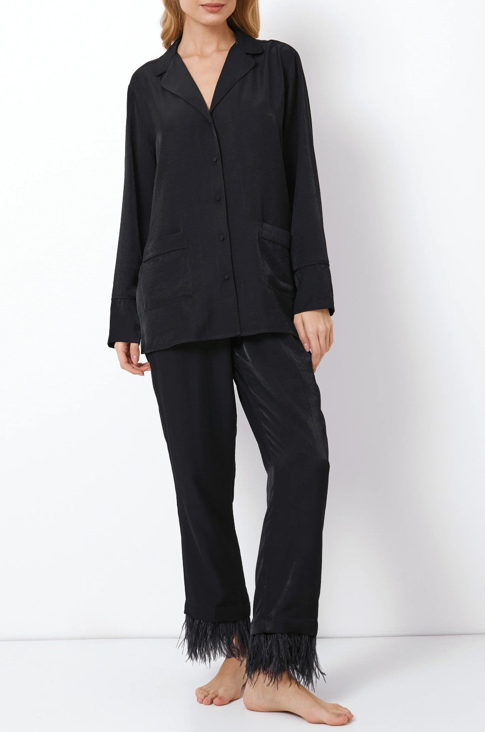 Pyjama satin noir Brigitte