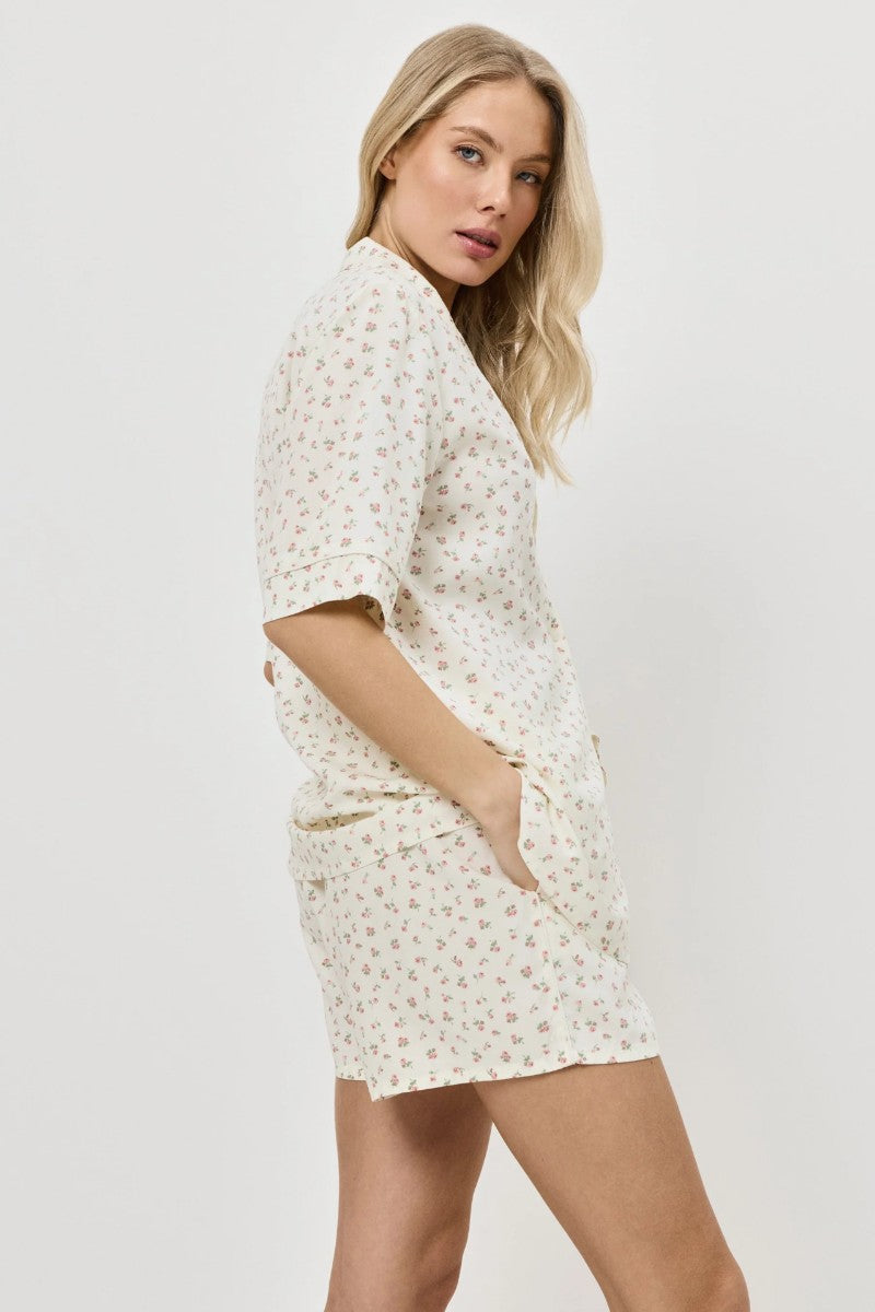 Pyjama short chemisier Fleurie Caprielle