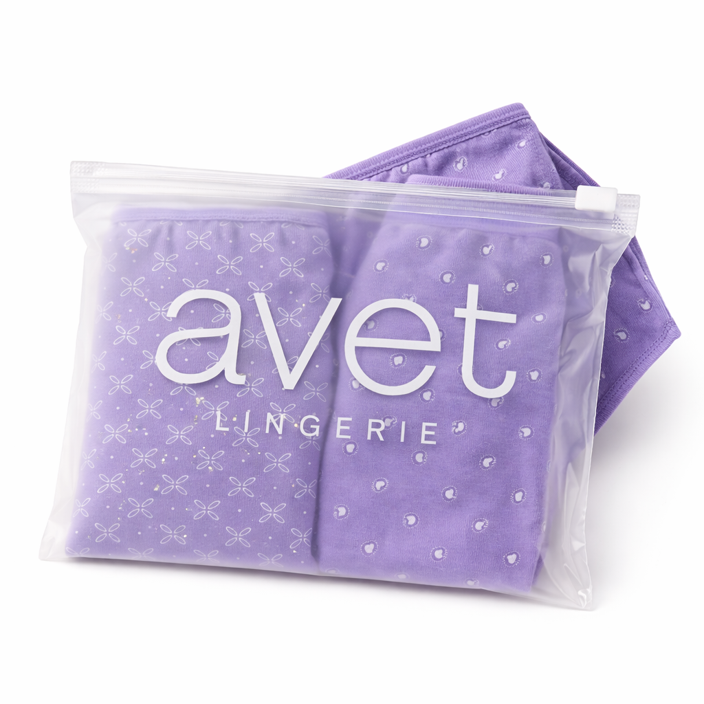 Slip taille basse Duo Avet – Lot de 2 culottes en coton vert Lilas