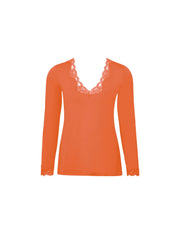 Tee-shirt manche longueSIMPLY PERFECT Antigel Orange safran