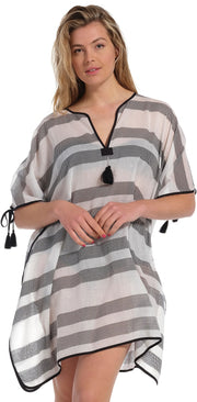 Poncho plage Noir et blanc