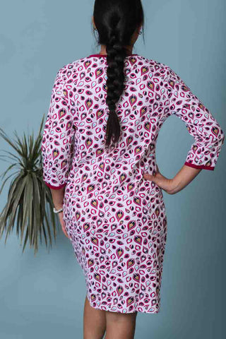 Chemise de nuit coton Capri fantaisie manche 3/4