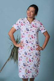 Chemise de nuit longue coton Paon